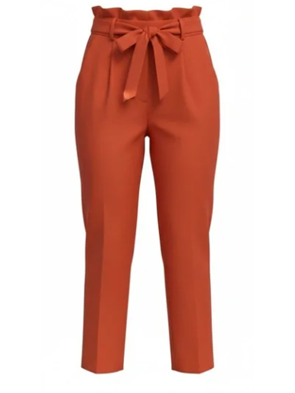 Ann Taylor Factory High-Rise Tapered Ankle Tie-Front Orange Pants Size XS 00-4